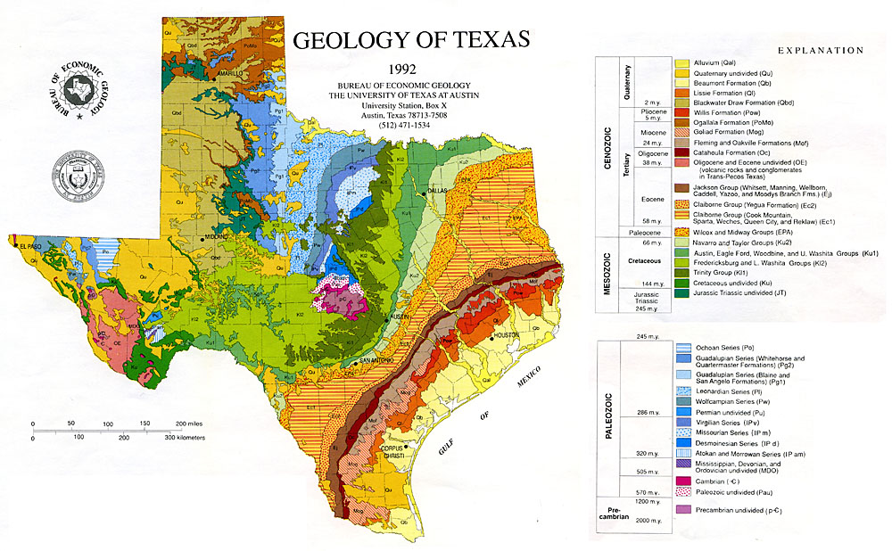 Nearest geological formations along the Texas coast