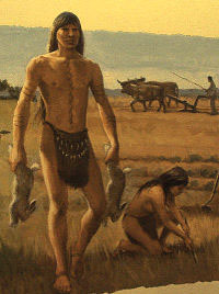painting of a native hunter