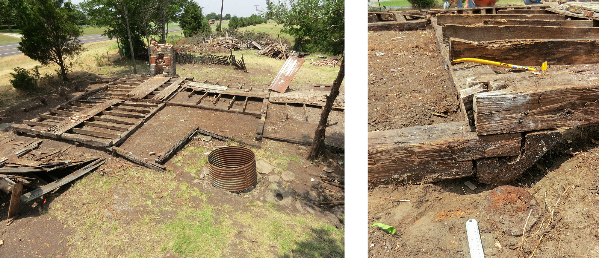 side by side color images of foundation and detail of foundation joint