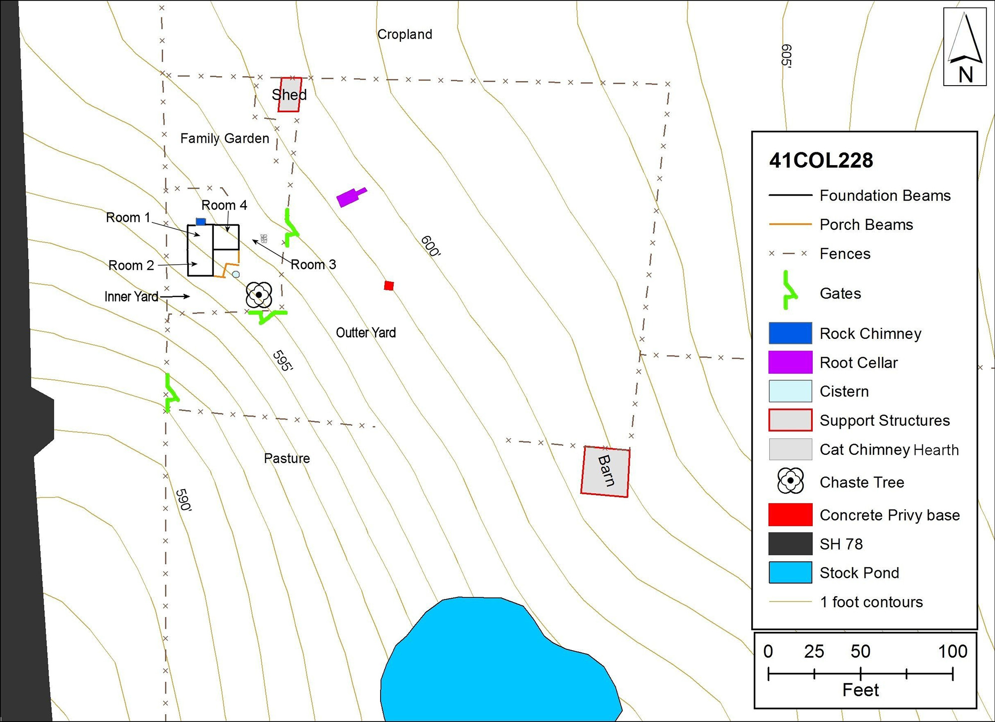 map of Redwine site