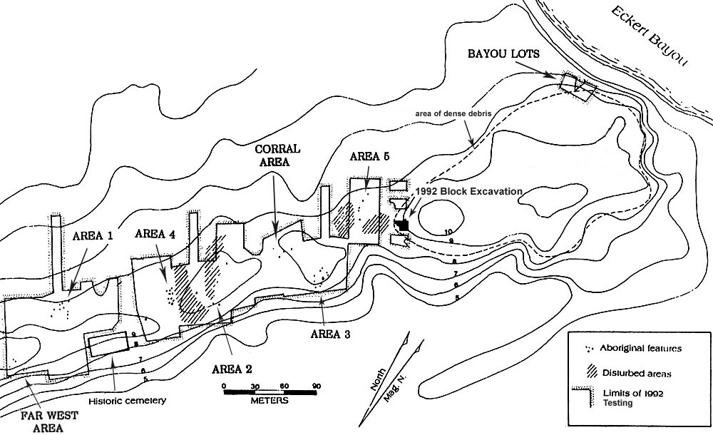 Image of the Site map of 1992 excavations.