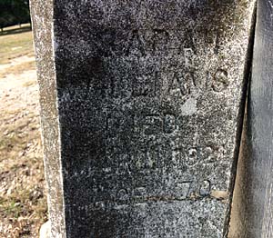 photo of sarah williams' grave marker