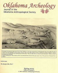 Image of cover of newsletter showing artist's depiction of a Plains village.
