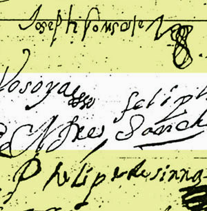 photo of highlighted signatures of Lt. Joseph Gonzales and Philipe de Sierra from Power of Attorney document