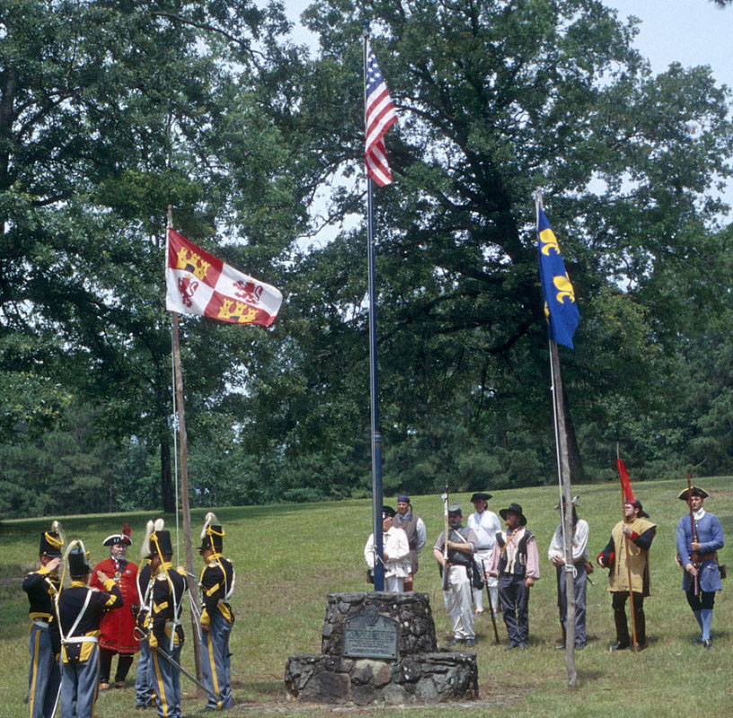 photo of the flag program held at Los Adaes State Historic Site