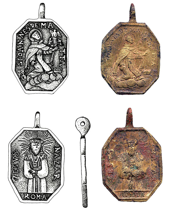 photo and illustration of a medallion