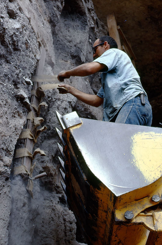 Soil column (monolith) being prepared for removal by Frank Leonhardy