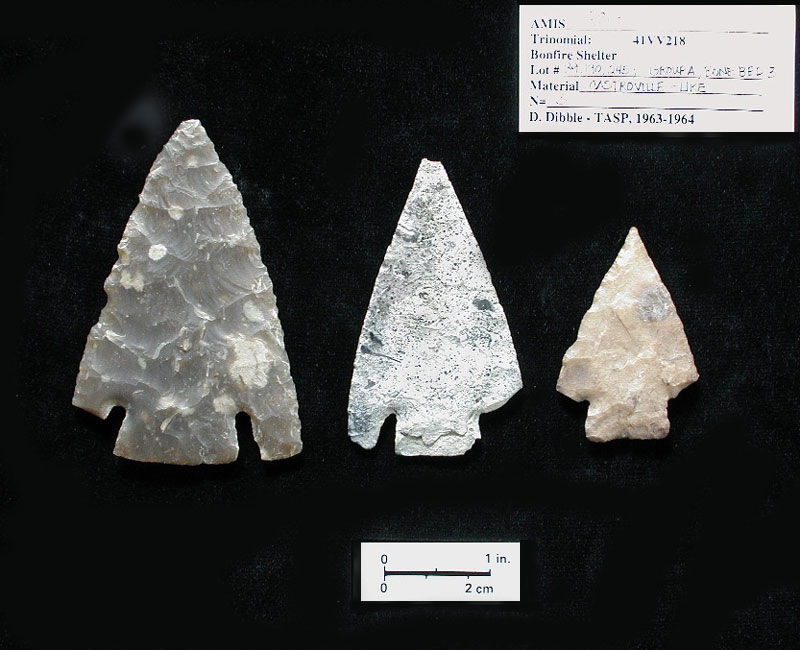 Castroville points from Bone Bed 3. Photo by Milton Bell.