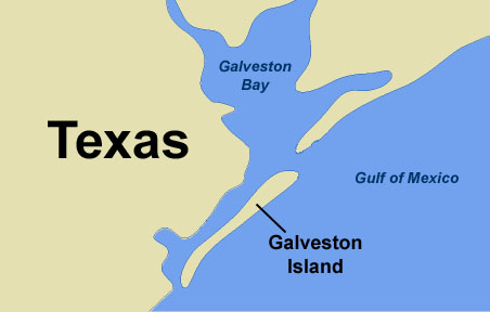 Map of Galveston Island