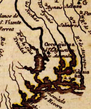 Inset of 1768 map showing El Orcoquisac