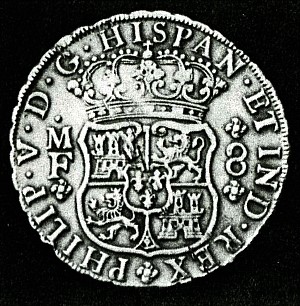 Spanish silver “piece- of-eight” coin