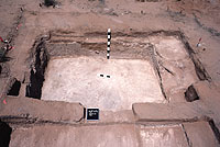 Room 22, excavated by Rob Vantil's TAS crew, is a deep pithouse thought to have been used for storage because of the absence of the usual floor features. Trash had been dumped in this room by the later occupants of the pueblo.