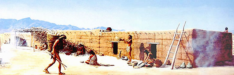 Firecracker Pueblo as reconstructed by artist George Nelson. Courtesy of the artist and the Institute of Texan Cultures.