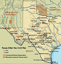Map of the frontier post Civil War