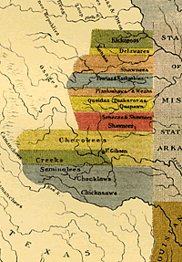 US Indian frontier in 1840