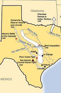 Map of Linnville Raid