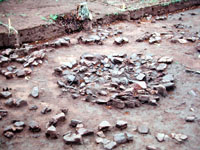 At the nearby Lion Creek site, the stone remains of a house floors very similar to those of the Graham-Applegate rancheria were found. Photo courtesy of the Texas Department of Transportation and the Texas Historical Commisssion.