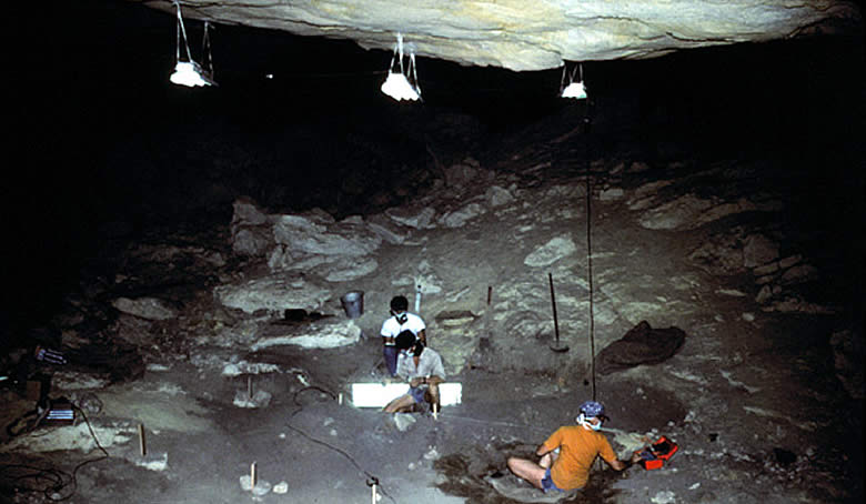 photo of excavation inside the cave