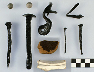 Image of Selection of metal and ceramic artifacts.