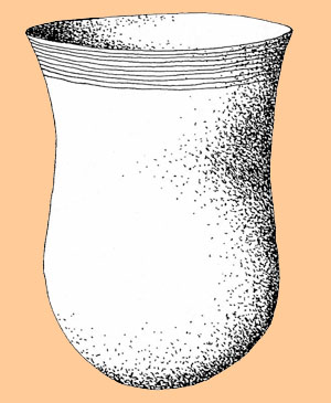 Image of Idealized Rockport Incised, Grassy Point motif jar.