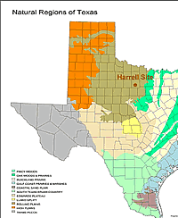 Environmental Regions of Texas map