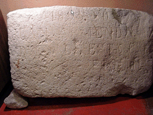 photo of the Armendariz stone plaque inscribed 1895