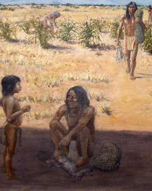 painting of archaic hunters and gatherers