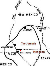 map of Jornada Mogollon cultural area