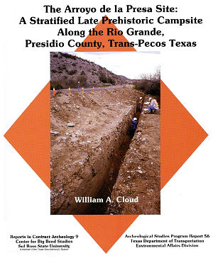 Cover of the 2004 report on the Arroyo de la Presa site by exhibit author Andy Cloud.