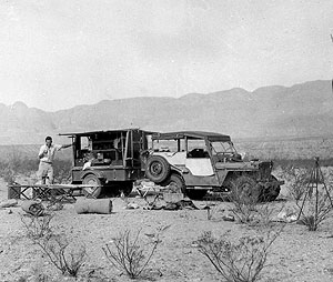 photo of J. Charles Kelley at his field camp during his 1948 survey