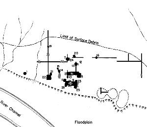Map of the 1938-1939 excavations at the Millington site