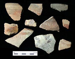 photo of Conchos Red-on-brown pottery from Millington