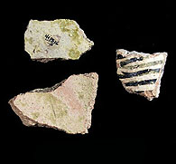 photo of 18th Century lead-glazed Spanish Colonial pottery from the Kopenborger site