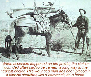 photo of a man in a stretcher on a horse
