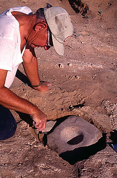 prehistoric stone mortar and pestle