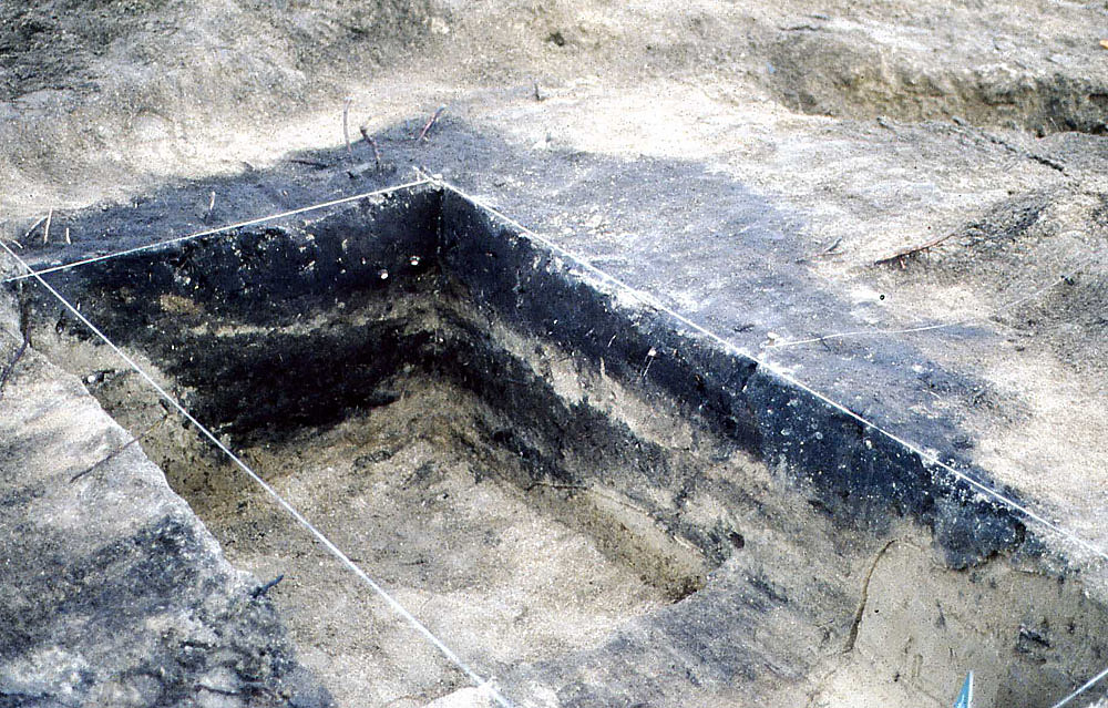 Image of the north end of Feature 9 after excavation.