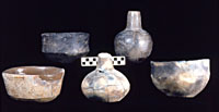 Pottery from early interments. Photo by Darrell Creel.