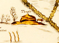 Temple mound, as shown in the Teran expedition map of Upper Nasoni village. 
