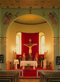 photo of the interior of Catholic church at San Elizario, Texas