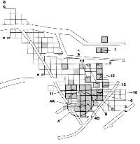 plan map drawing of main excavation areas