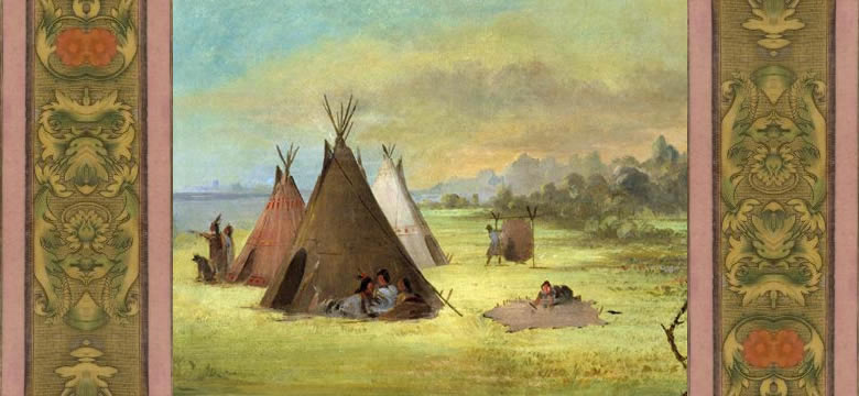 painting of Kiowa camp