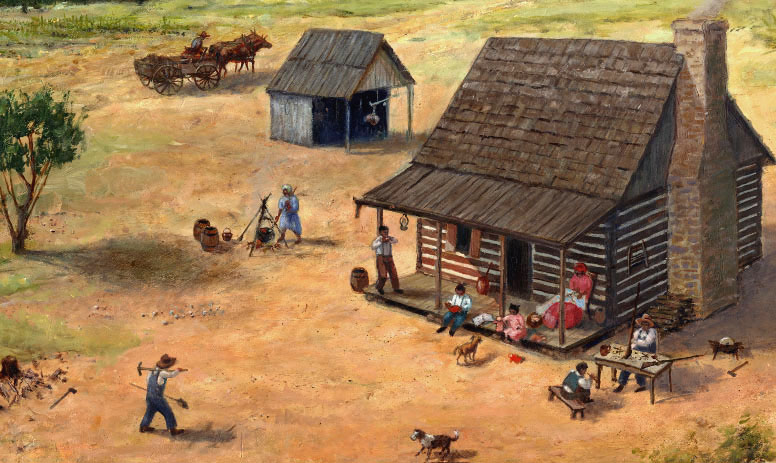 Painting by Frank Weir of the Ransom and Sarah Williams farmstead, circa 1895