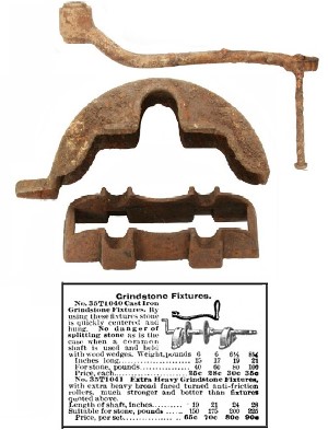 photo of grindstone fixtures found at the farm