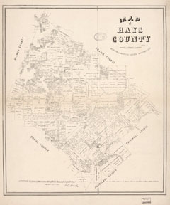 Map of Hays County, Texas