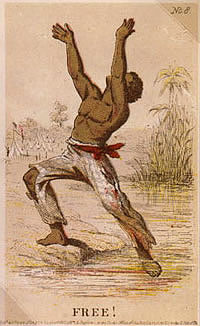 Illustration of a freed man