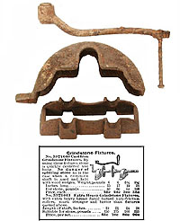 photo of parts of a hand-cranked grindstone found at the Williams farm