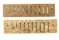 photo of leven harmonica reeds that were found at the farm