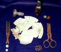 Color view of selected artifacts found during investigations at the Rubin Hancock farmstead.