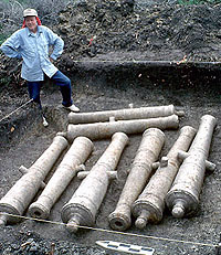 photo of excavated cannons