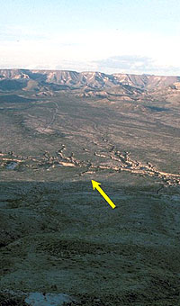 Aerial photograph showing site location on Paradise Draw